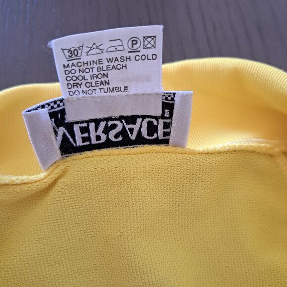 VERSACE Intensive Italy Body Suit Yellow Short Sleeve Sportswear Vintage Sz 10/M - Picture 8 of 11
